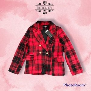 Red Plaid Blazer